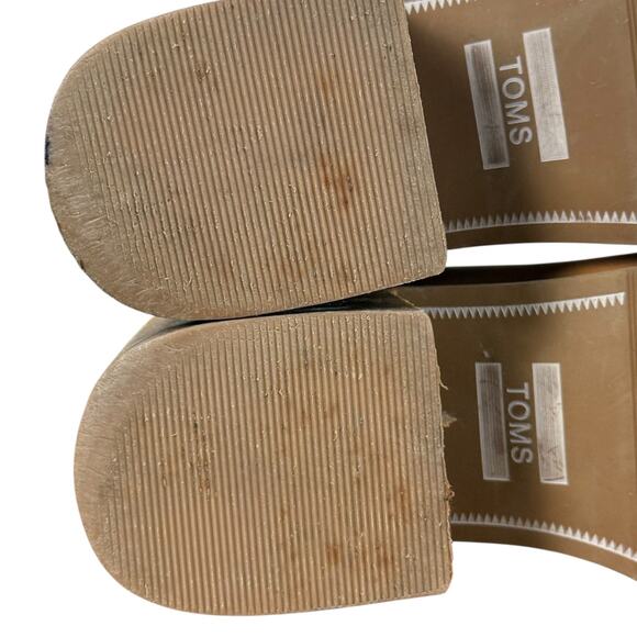 Toms Esme Leather Chelsea Tan Brown Leather Nubuck Boots Chunky Heel Womens 9 - Picture 14 of 16